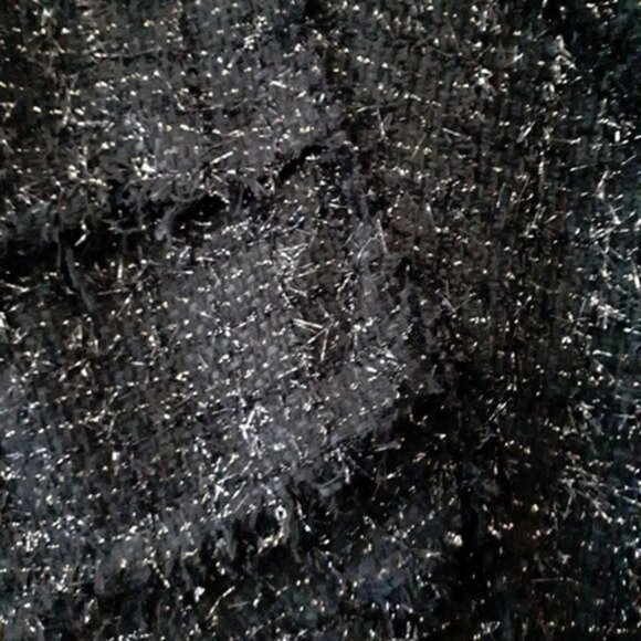 NWT Zara black textured sequin & semi-sheer frayed mini skirt, M - Picture 12 of 13